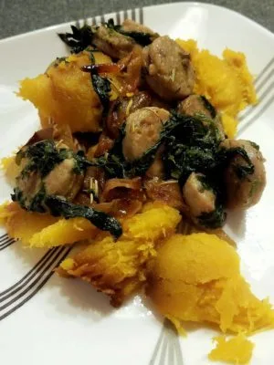 Caramelized Onion & Sausage Stuffed Acorn Squash
