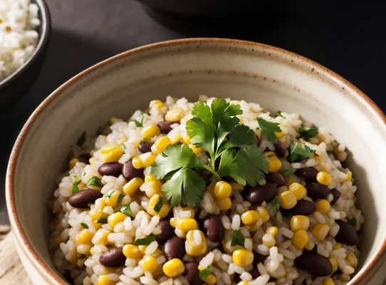 Brown Rice with Black Beans and Corn
