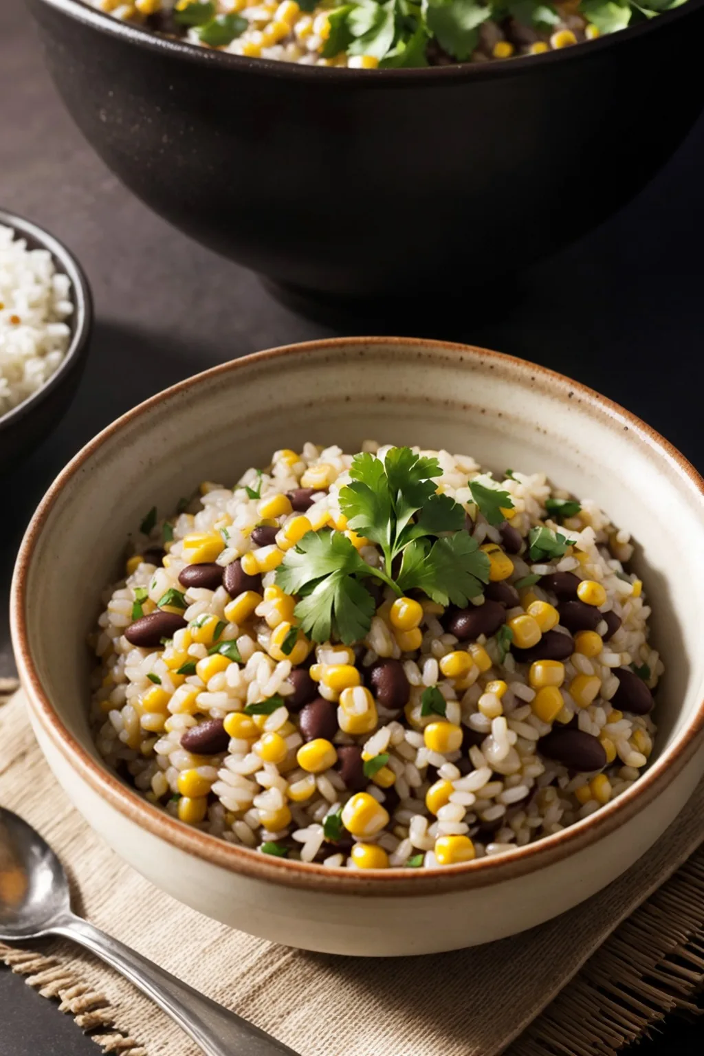 Brown Rice with Black Beans and Corn