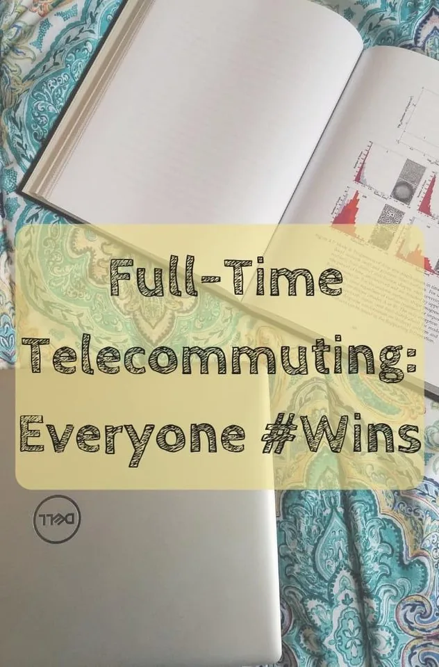 A laptop computer and a thesis sit on a comforter to illustrate telecommuting.. This is the vertical image.