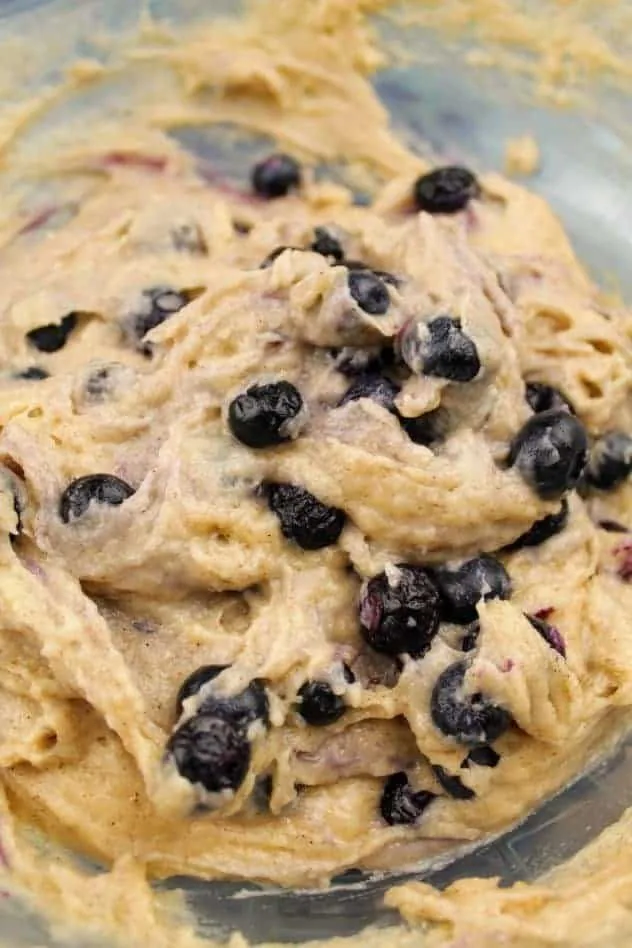 Vegan Blueberry Muffins Process Step 3b The final batter after folding in the blueberries.